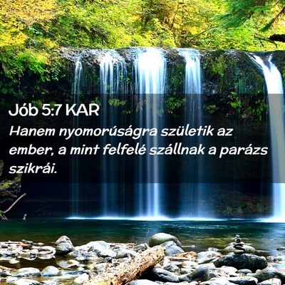 Picture 02 - Jób 5:7 KAR - Hanem nyomorúságra születik az ember, a mint - Bible Verse Picture
