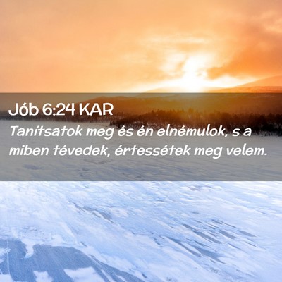 Picture 02 - Jób 6:24 KAR - Tanítsatok meg és én elnémulok, s a miben - Bible Verse Picture