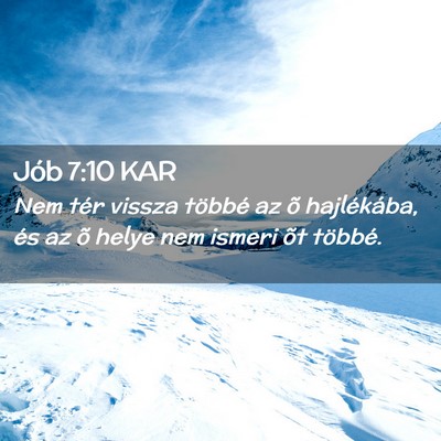 Picture 02 - Jób 7:10 KAR - Nem tér vissza többé az õ hajlékába, és az - Bible Verse Picture