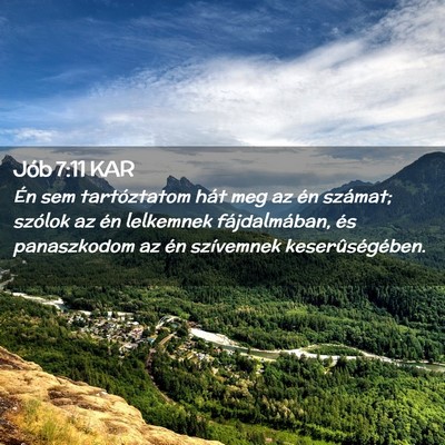 Picture 02 - Jób 7:11 KAR - Én sem tartóztatom hát meg az én számat; - Bible Verse Picture