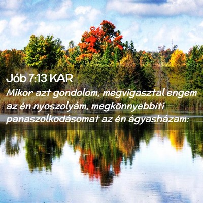 Picture 02 - Jób 7:13 KAR - Mikor azt gondolom, megvigasztal engem az én - Bible Verse Picture