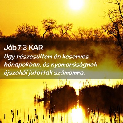 Picture 02 - Jób 7:3 KAR - Úgy részesültem én keserves hónapokban, és - Bible Verse Picture