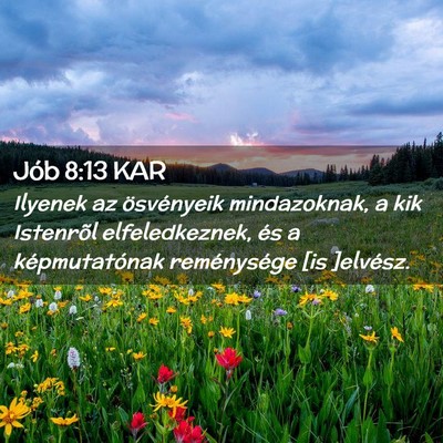 Picture 02 - Jób 8:13 KAR - Ilyenek az ösvényeik mindazoknak, a kik - Bible Verse Picture
