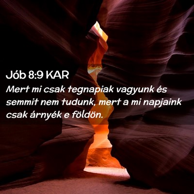 Picture 02 - Jób 8:9 KAR - Mert mi csak tegnapiak vagyunk és semmit nem - Bible Verse Picture