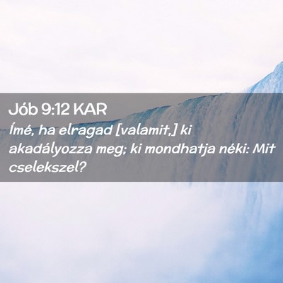 Picture 02 - Jób 9:12 KAR - Ímé, ha elragad [valamit,] ki akadályozza meg; - Bible Verse Picture