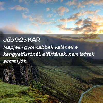 Picture 02 - Jób 9:25 KAR - Napjaim gyorsabbak valának a kengyelfutónál: - Bible Verse Picture