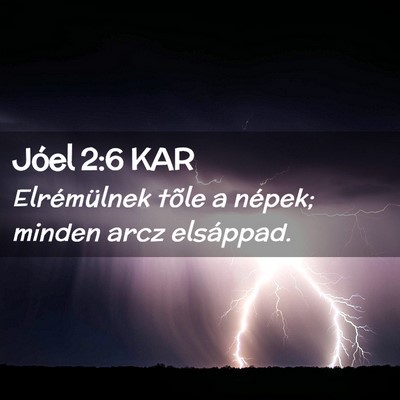 Picture 02 - Jóel 2:6 KAR - Elrémülnek tõle a népek; minden arcz - Bible Verse Picture