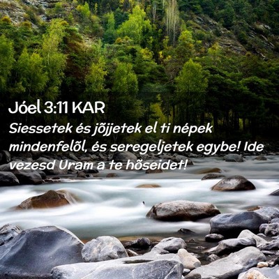 Picture 02 - Jóel 3:11 KAR - Siessetek és jõjjetek el ti népek - Bible Verse Picture