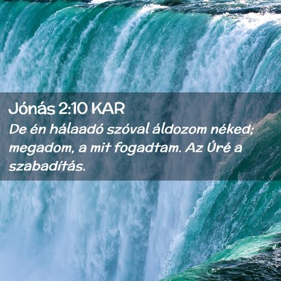 Picture 02 - Jónás 2:10 KAR - De én hálaadó szóval áldozom néked; - Bible Verse Picture