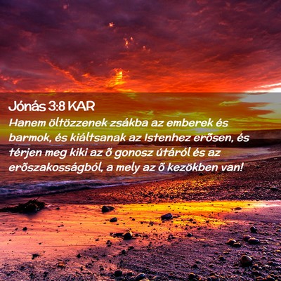 Picture 02 - Jónás 3:8 KAR - Hanem öltözzenek zsákba az emberek és barmok, - Bible Verse Picture