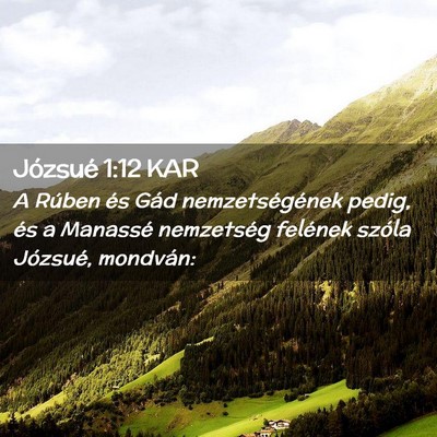Picture 02 - Józsué 1:12 KAR - A Rúben és Gád nemzetségének pedig, és a - Bible Verse Picture