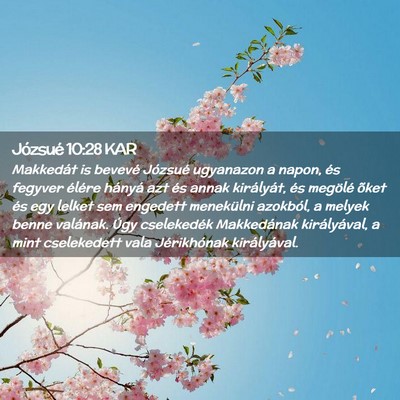 Picture 02 - Józsué 10:28 KAR - Makkedát is bevevé Józsué ugyanazon a napon, - Bible Verse Picture