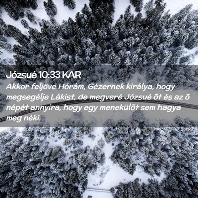 Picture 02 - Józsué 10:33 KAR - Akkor feljöve Hórám, Gézernek királya, hogy - Bible Verse Picture