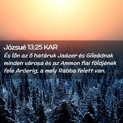 Picture 02 - Józsué 13:25 KAR - És lõn az õ határuk Jaázer és Gileádnak - Bible Verse Picture