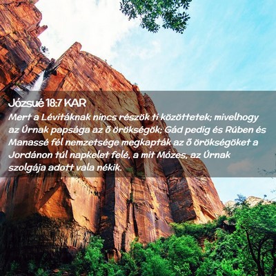 Picture 02 - Józsué 18:7 KAR - Mert a Lévitáknak nincs részök ti - Bible Verse Picture