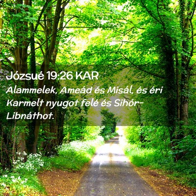 Picture 02 - Józsué 19:26 KAR - Alammelek, Ameád és Misál, és éri Karmelt - Bible Verse Picture