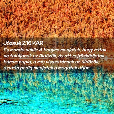 Picture 02 - Józsué 2:16 KAR - És monda nékik: A hegyre menjetek, hogy rátok - Bible Verse Picture