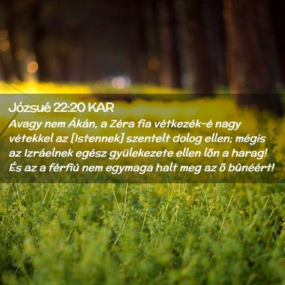 Picture 02 - Józsué 22:20 KAR - Avagy nem Ákán, a Zéra fia vétkezék-é nagy - Bible Verse Picture