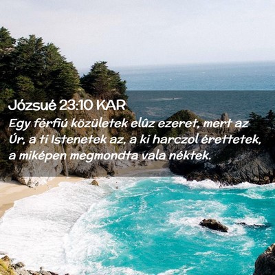 Picture 02 - Józsué 23:10 KAR - Egy férfiú közületek elûz ezeret, mert az - Bible Verse Picture