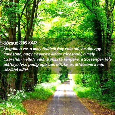 Picture 02 - Józsué 3:16 KAR - Megálla a víz, a mely felülrõl foly vala - Bible Verse Picture