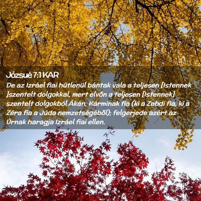 Picture 02 - Józsué 7:1 KAR - De az Izráel fiai hûtlenül bántak vala a - Bible Verse Picture