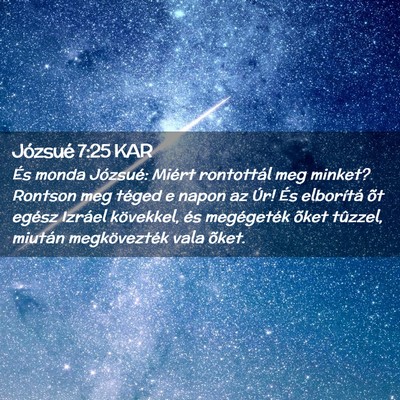 Picture 02 - Józsué 7:25 KAR - És monda Józsué: Miért rontottál meg minket? - Bible Verse Picture
