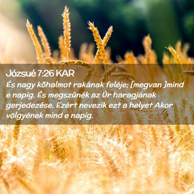 Picture 02 - Józsué 7:26 KAR - És nagy kõhalmot rakának feléje; [megvan - Bible Verse Picture