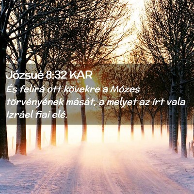 Picture 02 - Józsué 8:32 KAR - És felírá ott kövekre a Mózes törvényének - Bible Verse Picture