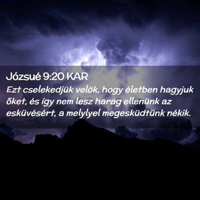 Picture 02 - Józsué 9:20 KAR - Ezt cselekedjük velök, hogy életben hagyjuk - Bible Verse Picture