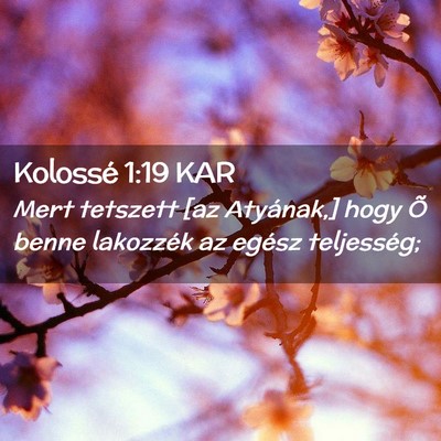 Picture 02 - Kolossé 1:19 KAR - Mert tetszett [az Atyának,] hogy Õ benne - Bible Verse Picture