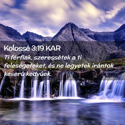 Picture 02 - Kolossé 3:19 KAR - Ti férfiak, szeressétek a ti feleségeteket, - Bible Verse Picture