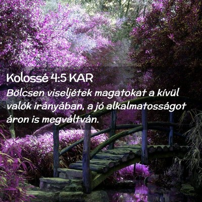 Picture 02 - Kolossé 4:5 KAR - Bölcsen viseljétek magatokat a kívül valók - Bible Verse Picture