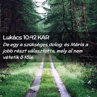 Picture 02 - Lukács 10:42 KAR - De egy a szükséges dolog: és Mária a jobb - Bible Verse Picture