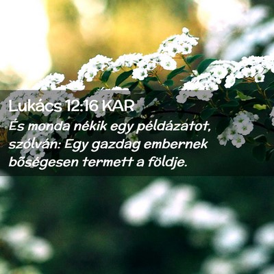 Picture 02 - Lukács 12:16 KAR - És monda nékik egy példázatot, szólván: Egy - Bible Verse Picture