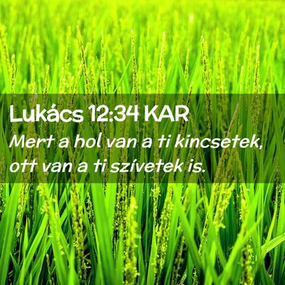 Picture 02 - Lukács 12:34 KAR - Mert a hol van a ti kincsetek, ott van a ti - Bible Verse Picture
