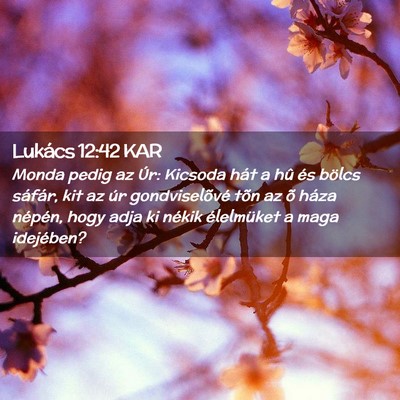 Picture 02 - Lukács 12:42 KAR - Monda pedig az Úr: Kicsoda hát a hû és bölcs - Bible Verse Picture