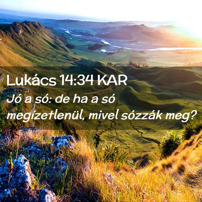 Picture 02 - Lukács 14:34 KAR - Jó a só: de ha a só megízetlenül, mivel - Bible Verse Picture