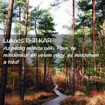 Picture 02 - Lukács 15:31 KAR - Az pedig monda néki: Fiam, te mindenkor én - Bible Verse Picture
