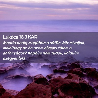 Picture 02 - Lukács 16:3 KAR - Monda pedig magában a sáfár: Mit míveljek, - Bible Verse Picture