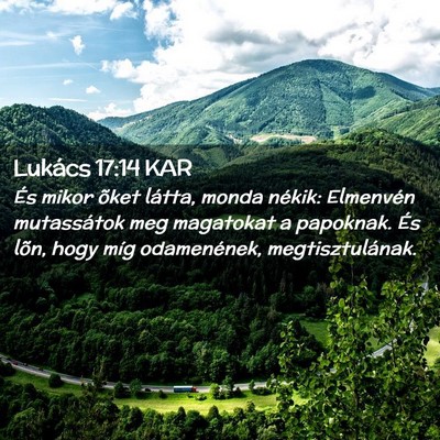 Picture 02 - Lukács 17:14 KAR - És mikor õket látta, monda nékik: Elmenvén - Bible Verse Picture