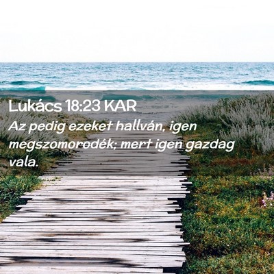Picture 02 - Lukács 18:23 KAR - Az pedig ezeket hallván, igen megszomorodék; - Bible Verse Picture
