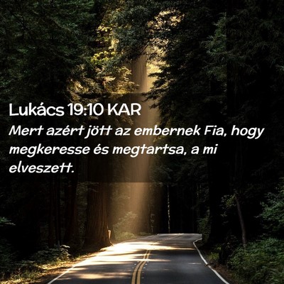 Picture 02 - Lukács 19:10 KAR - Mert azért jött az embernek Fia, hogy - Bible Verse Picture