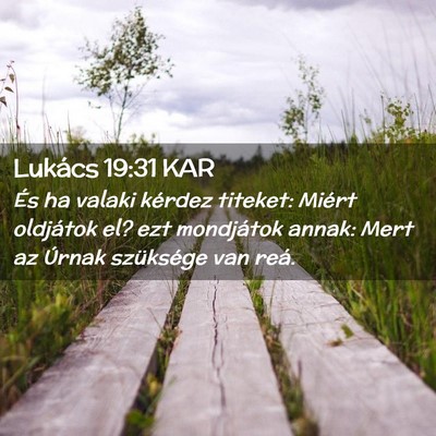 Picture 02 - Lukács 19:31 KAR - És ha valaki kérdez titeket: Miért oldjátok - Bible Verse Picture