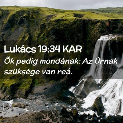 Picture 02 - Lukács 19:34 KAR - Õk pedig mondának: Az Úrnak szüksége van - Bible Verse Picture