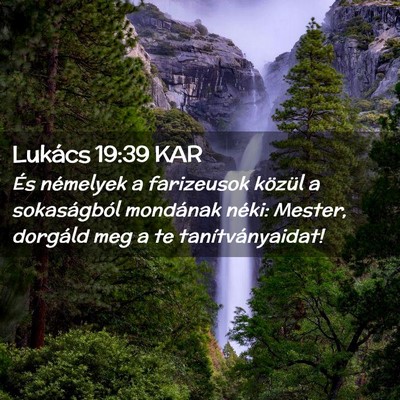 Picture 02 - Lukács 19:39 KAR - És némelyek a farizeusok közül a sokaságból - Bible Verse Picture