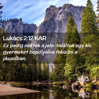 Picture 02 - Lukács 2:12 KAR - Ez pedig néktek a jele: találtok egy kis - Bible Verse Picture