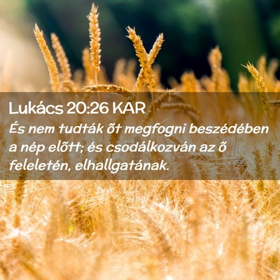 Picture 02 - Lukács 20:26 KAR - És nem tudták õt megfogni beszédében a nép - Bible Verse Picture