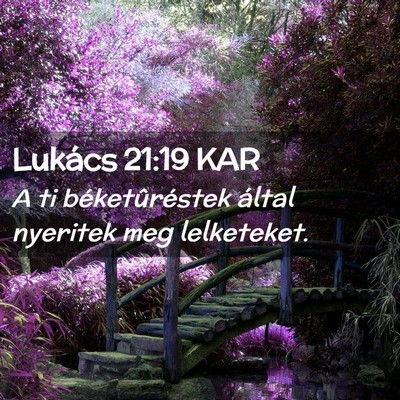Picture 02 - Lukács 21:19 KAR - A ti béketûréstek által nyeritek meg - Bible Verse Picture