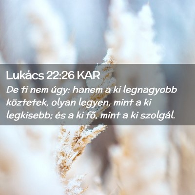 Picture 02 - Lukács 22:26 KAR - De ti nem úgy: hanem a ki legnagyobb köztetek, - Bible Verse Picture
