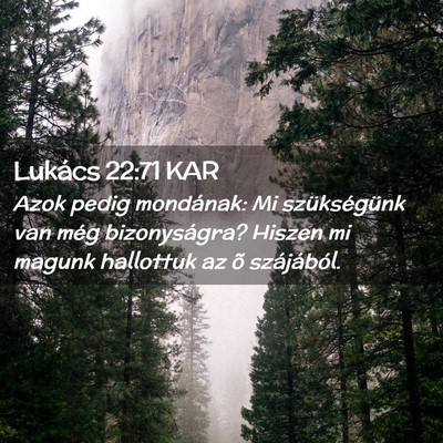 Picture 02 - Lukács 22:71 KAR - Azok pedig mondának: Mi szükségünk van még - Bible Verse Picture